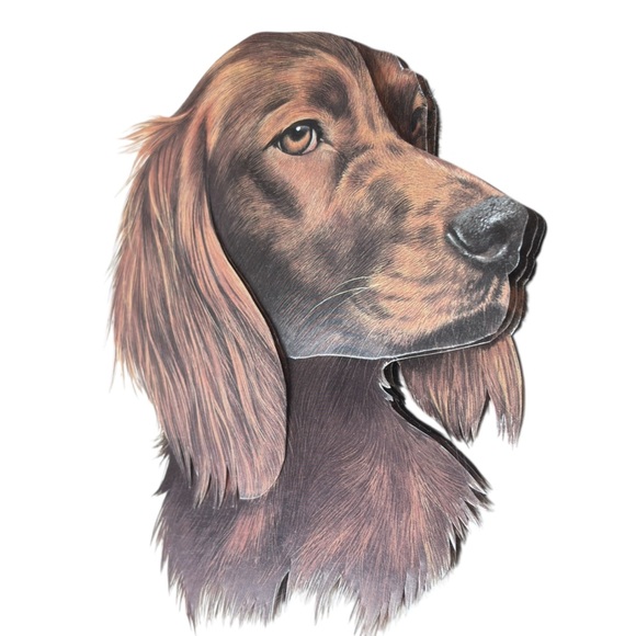 Irish Setter Dog 3D Print Signed By Artist Robert J. May Wooden Frame 9 X 11.5 - Picture 8 of 11